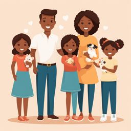 family clipart - a loving and happy family sharing moments. 