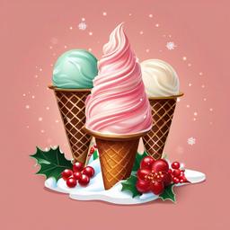 happy merry christmas with ice cream
 