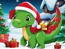 Cute Christmas Dinosaur Wallpaper  