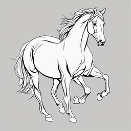 horse outline tattoo  simple tattoo,minimalist,white background