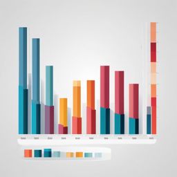 Bar Chart Clipart - Bar chart for visualizing data and statistics,  color vector clipart, minimal style