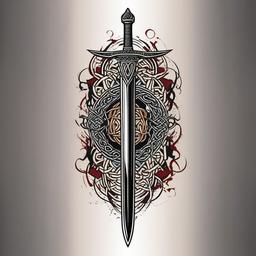 celtic sword tattoo  simple vector color tattoo