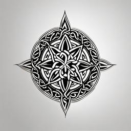 celtic star tattoo  simple color tattoo,minimal,white background