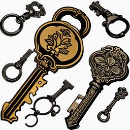 Key clipart - key with a vintage style  clipart