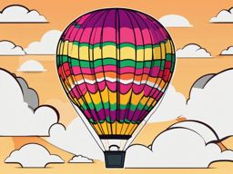 Hot Air Balloon Clipart - A vibrant hot air balloon in flight.  color vector clipart, minimal style