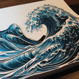 Water Wave Tattoo - A representation of water waves, capturing the dynamic and fluid nature of water movement.  simple tattoo design