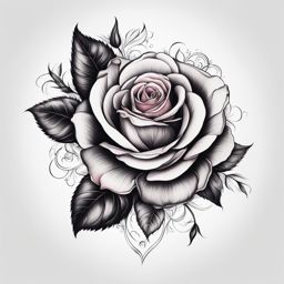 Rose tattoo drawing, Tattoos that feature artistic drawings of roses. , color tattoo design, clean white background