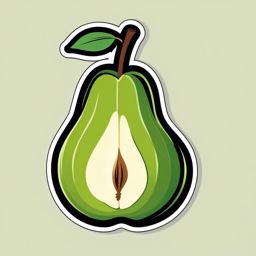 Pear Sticker - Juicy and sweet, a pear-shaped delight for your taste buds, , sticker vector art, minimalist design