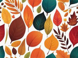 fall clipart,painting leaves in vibrant autumn hues 