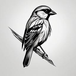 sparrow tattoo idea  minimalist color tattoo, vector