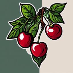 tato cherry  simple vector color tattoo