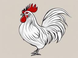 Rooster cartoon  minimal, white background