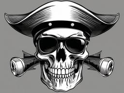 Skull clipart - skull with a pirate hat and eyepatch  