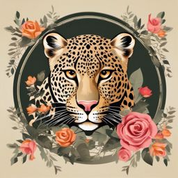 Leopard clipart - Agile big cat with striking rosette patterns, ,color clipart vector style