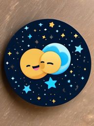 Romantic Stargazing Emoji Sticker - Finding constellations of love, , sticker vector art, minimalist design