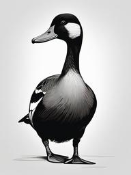 drawing of a whistling duck  minimal rough sketch scribbles,doodles,black and white