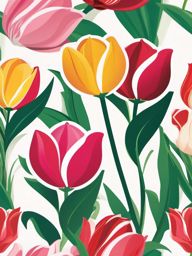 Tulip Sticker - Embrace the arrival of spring with the vibrant and elegant tulip sticker, , sticker vector art, minimalist design