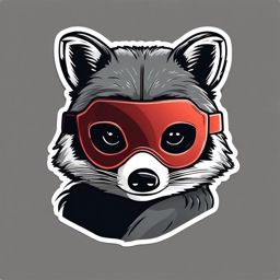 Raccoon Sticker - A curious raccoon with a mask-like face. ,vector color sticker art,minimal