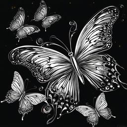 Butterfly Background Wallpaper - butterfly drawing black background  