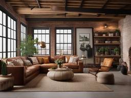 In the loft, vintage interior design incorporates eclectic furnishings, warm colors, and a charming atmosphere that promotes relaxation and creativity.  