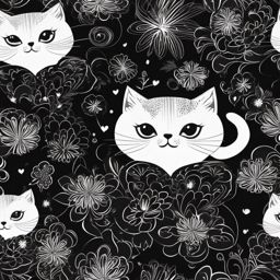 Black Cute Wallpaper - Be charmed by adorable kittens in black and white, evoking feelings of playfulness and affection.  intricate patterns, splash art, wallpaper art