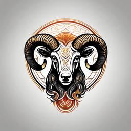 aries zodiac symbol tattoo  simple vector color tattoo