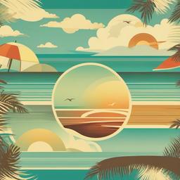 Beach background - retro beach background  