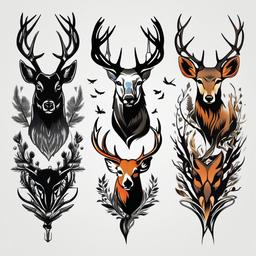 hunting memorial tattoos for dad  simple color tattoo,minimal,white background