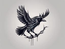 crow tattoos for females  simple vector color tattoo