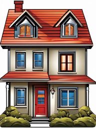 House clipart - House symbolizing home and real estate,  color clipart, vector art