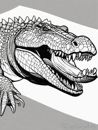 Sarcosuchus Coloring Pages - Giant Prehistoric Crocodile  black outline printable coloring page