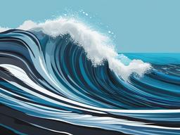 Water clipart - ocean waves crashing on the shore  