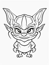 Goblin Coloring Pages - Mischievous and Greedy Mythical Creature  minimal black outline printable sheet, coloring page