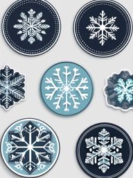 Snowflake sticker, Frosty , sticker vector art, minimalist design