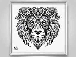 leo zodiac sign tattoo ideas  simple vector color tattoo