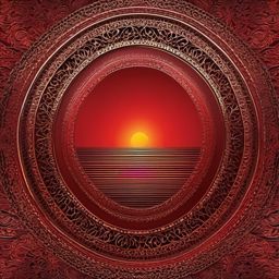 Sunset Horizon Red Background intricate details, patterns, wallpaper photo