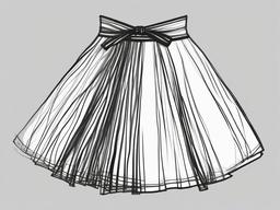 drawing of a skirt  minimal rough scribbles,doodles,black and white