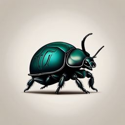 Dung beetle with a ball tattoo. Rolling through life.  minimal color tattoo design