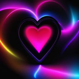 Heart Background Wallpaper - black background with neon heart  