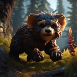 Bugbear Cub Learning Stealth with a Rogue detailed matte painting, deep color, fantastical, intricate detail, splash screen, complementary colors, fantasy concept art, 8k resolution trending on artstation unreal engine 5
