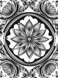 Rosette tattoo, Artistic tattoos featuring a rosette design. , color tattoo design, clean white background