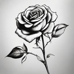 sketch of a rose flower  minimal rough sketch scribbles,doodles,black and white