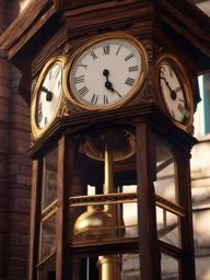 Ancient clock tower chimes with the echoes of time long past.  8k, hyper realistic, cinematic
