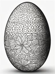 Easter Egg Coloring Pages - Egg with playful polka dots and stripes  simple coloring pages