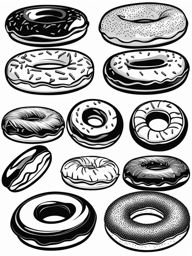 donut clipart black and white 