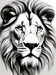 sketch of lion easy  minimal rough sketch scribbles,doodles,black and white