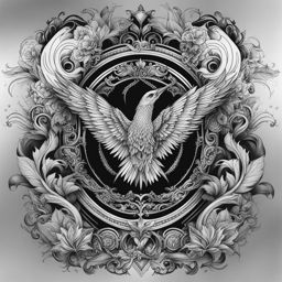 chest tattoo design black and white 