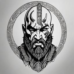 God of War Tattoo Ideas - Ideas for tattoos inspired by the 'God of War' series.  simple color tattoo design,white background
