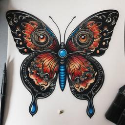 evil eye butterfly tattoo  
