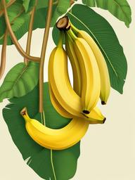 Banana clipart - bunch of ripe bananas hanging on a tree  